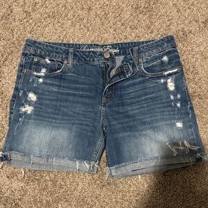 American Eagle Outfitters Distressed Blue Jean Shorts